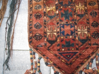 extremely rare Ersari Beshir Kapunuk in excellent condition. Wonderful drawing, it has a very good wool quality, good pile allover, don't have any damage apart from one small spot moth nibbles, only  ...