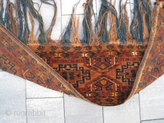 extremely rare Ersari Beshir Kapunuk in excellent condition. Wonderful drawing, it has a very good wool quality, good pile allover, don't have any damage apart from one small spot moth nibbles, only  ...