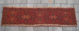 19th century late Salor wedding trapping, in excellent condition !! All natural colors, including the orange dye.
Size: 40 x 160 cm.   1.3 x 5.3 ft.  Its knot density is  ...