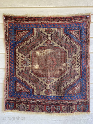 Old Anatolian yastik - about 23” x 26”. As found. Nice color, including purple, and good weave. rmartin4155@gmail.com if interested.             
