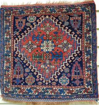 sw Persian qash'qai bagface - almost square 21" x 22".  Nice condition with good pile and wool quality with small traces of silk.         