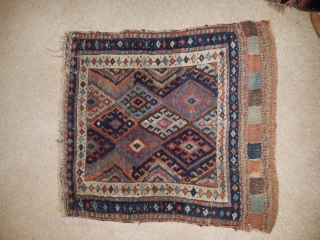 Jaf Kurd - about 24" x 28", nice color, wool and weave.  Good pile with some brown oxidation, and old, crude border repair about 1" x 1.5"     