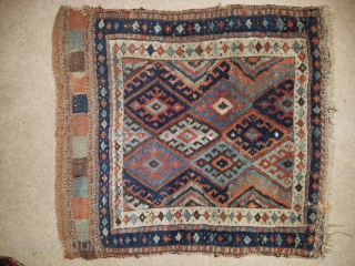 Jaf Kurd - about 24" x 28", nice color, wool and weave.  Good pile with some brown oxidation, and old, crude border repair about 1" x 1.5"     