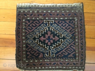 Baluch mat - shiny wool, meaty pile, scattered moth.  $95/BO                      