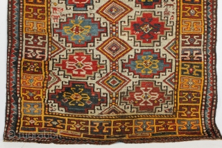 a superb Caucasian Kazak, Moghan region, with memlimgul design. Circa the late 19th century. 3-10 x 7-2 ft.               