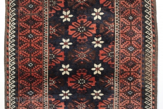 An alluring Mina Khani Baluch rug. Excellent condition and a charming size. 3-3 x 6-9 ft. Late 19th century.              