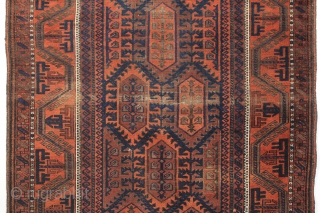 A splendid and very attractive Qalamdani Baluch. Second half 19th century. 3-8 x 6-3 ft.                  