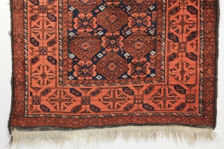 A radiant Janbeki Baluch; Circa the late 19th century. In great condition with a lush, full pile. 3-2 x 5-5 ft.            