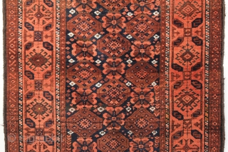 A radiant Janbeki Baluch; Circa the late 19th century. In great condition with a lush, full pile. 3-2 x 5-5 ft.            