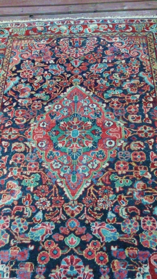 FINE GENUINE ANTIQUE PERSIAN MAHAL
VILLAGE KNOTTED PILE RUG 1930 or Earlier
ARAK REGION, WEST PERSIA
SIZE: 2m x 1.3m (6ft 6.5 inches x 4ft 3 inches) 
Hand Spun Wool Pile Finely Asymmetrically Hand Knotted  ...