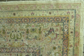 ANTIQUE ROOM SIZE ISFAHAN PILE RUG 1920's
Measures 350cm x 256cm (11ft 6.7 inches x 10ft 1 inches)
         In my opinion, based on my long  ...