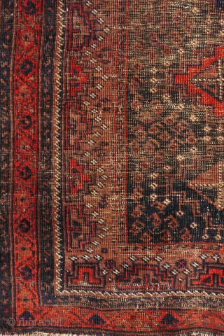 SOLD THANK YOU
GENUINE ANTIQUE BALUCH PILE RUG
KHORASAN - NORTH EAST PERSIA / TURKESTAN BORDER C1910
ALL VEGETABLE DYES
Dimensions: 135cm x 87cm (4ft 5.1 inches x 2ft 10.2 inches)
Contact us for shipping quote -  ...