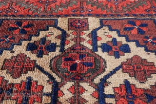 Antique Baluch Pile Rug C1900
Camel's Wool Ground
Size: 161cm x 96cm (5ft 3.4 inches x 3ft 1.8 inches)
Decorated with Angular Flower and Tree Forms, High Lighted by Geometric Bird Motifs. All Vegetable Dyes  ...