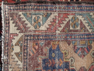 Nice c.1910 Tribal Bakhtiari - 4' 5'' x 6' 7'' - Captivating Design with Great Color - Minor Repair              