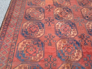 7' 6'' x 11' 1'' - c. 19th Century Afghan - Good Colors.  $2,250.                  