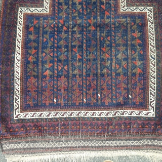 fine Baluch prayer 3'5" x  4'7" no repairs, good colors 19th century                    