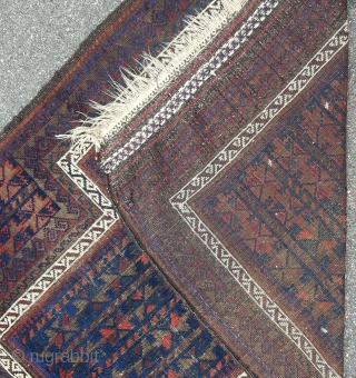 fine Baluch prayer 3'5" x  4'7" no repairs, good colors 19th century                    