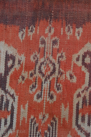 Pua. Ikat ceremonial blanket from the Iban Peolple of Borneo Island, decorated with anthropomorphic figures symmetrically depicted on the textile. This ikat pua was collected on the field in the early Seventies  ...