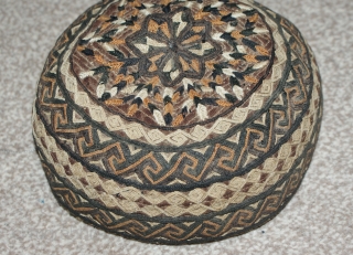 Excellent Antique Turkmen Hat, beautiful stitches and colours. Good condition.                       