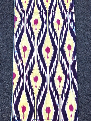 Antique 19th century Uzbek Adras ikat panel. Excellent natural colours. The size is: 40cm X 165cm.                 