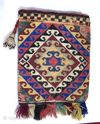 Beautiful Antique Uzbek cross stitches purse, excellent natural colours. Good condition. The size: 23cm X 16cm.                 