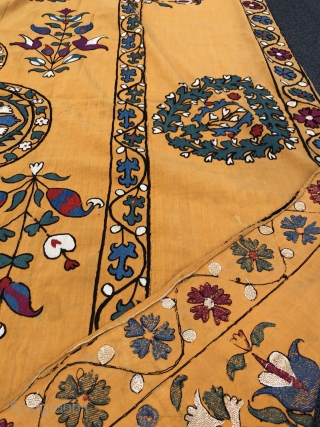 Beautiful Antique Central Asian Suzani. Excellent stitches and natural colours. Good condition. The size is: 180cm X 210cm. Fair price.             