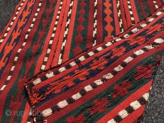 Beautiful Antique Central Asian Uzbek Kilim. excellent colours. Good condition. The size is: 58cm X 120cm.                 