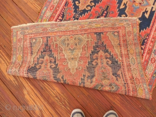 malayer runner with just a bit of wear 

nice colors and narrow - 3 ft 1 inch x 11 ft 6 inches           