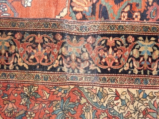 FEREGHAN FARAHAN SAROUK SARUK - GOOD COLORS - HAS A WELL DONE REPAIR -                   