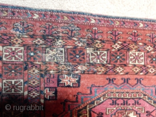 40% PRICE REDUCTION -2 REPAIRS AS SHOWN
NOW EBAY ITEM#233111830135
THE HANDLE OF THIS OLD TEKKE CHUVAL IS LIKE VELVET .
IT HAS YELLOW HIGHLIGHTS IN THE LITTLE FLOWERS . THE BEST BLUE DYE WAS  ...