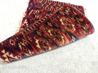 FULL PILE ANTIQUE TEKKE MAFRASH FRONT 12 X 30 INCHES  $275

NEEDS A WASH                   