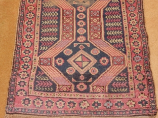 narrow old turkish runner .... 32 x 100 inches..... some wear but complete ends and sides $325                