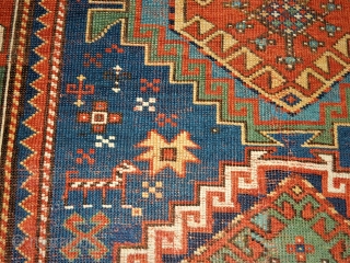 ANTIQUE KAZAK .... NICE BORDER ......4 1/2 X 7 1/2 FT 

GOOD SOLID USEABLE CONDITION AND PRICED RIGHT               