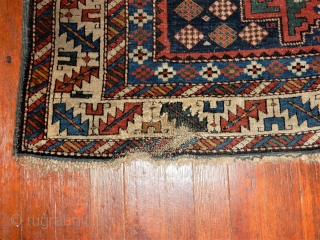 large caucasian rug with excellent pile -43 x 72 inches - one old repair-  on ebay                