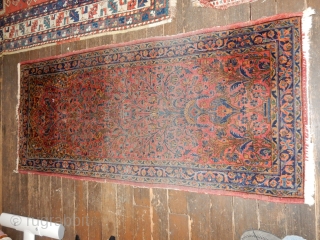 KASHAN RUG NEEDING A WASH 27 X 62 INCHES 
DECENT CONDITION AND PILE WITH COMPLETE ENDS AND SIDES
$220 INCLUDING USA SHIPPING            