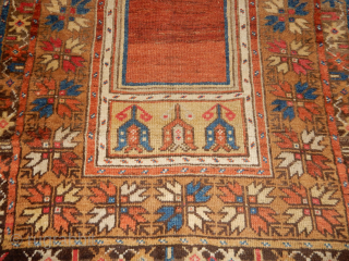 3 x 6 ft ANATOLIAN PRAYER RUG ALL ORIGINAL SOME WEAR TOP END $350 INCL USA SHIPPING                