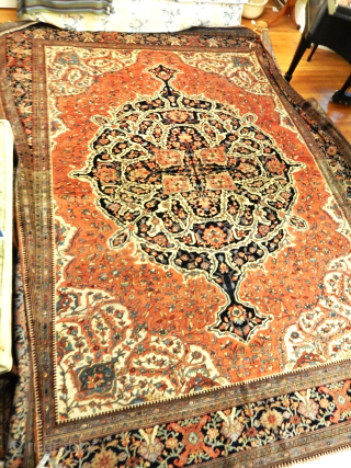 A FANTASTIC CARPET IN THE BEST ORIGINAL FULL PILE CONDITION . PRICED ACCORDINGLY .
SOFTEST FLEXIBLE FOUNDATION . ABOUT 10 X 14 FEET . A RUG OF THIS QUALITY USED TO SELL FOR  ...