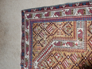 OPPORTUNITY FOR A COLLECTOR TO BUY A FINE GOLD FIELD MARASALI PRAYER RUG WITH GOOD PILE FOR A BARGAIN PRICE OF $1150 -
SIDES HAVE BEEN REBOUND AND A BIT OF END DAMAGE-
ALL  ...