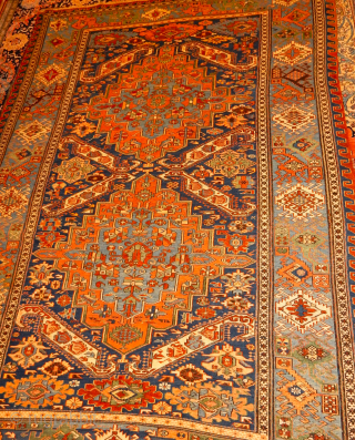 76 X 108 INCH SUMAK IN SUPERB CONDITION WITH A DRAGON INSPIRED BORDER ALL GOOD DYES NO ORANGE BOYLSTON ASSOCIATES ANTIQUE CAUCASIAN RUGS .COM     THE FIRST PHOTO ARE  ...