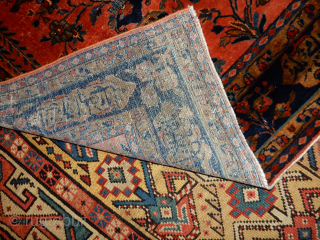 SAROUK PRAYER RUG WITH INSCRIPTIONS  OF POETIC VERSES ?MAYBE .....$1000
BOYLSTON ASSOCIATES ANTIQUE CAUCASIAN RUGS .COM                 