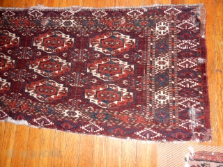 OLD TEKKE TORBA WITH FINE WEAVE AND SOME WEAR AND REPAIRED TEARS - NO REPILING

                  