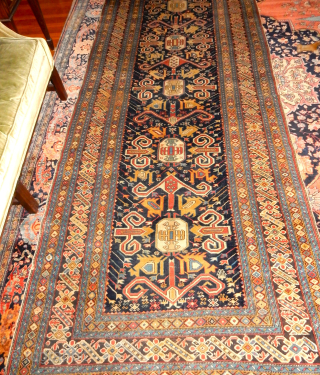 KUBA LONG RUG IN EXCELLENT PLUS PILE AND CONDITION .A FINE EXAMPLE .

SIZE OF 47 X 117 INCHES WITH COMPLETE SIDES AND ENDS  $9500

BOYLSTON ASSOCIATES ANTIQUE CAUCASIAN RUGS .COM   