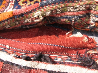 Vegetable dyed Sanjab Kurdish Saddlebag. 2'1" x 4'10" feet ( 64 cm x 148 cm )                 