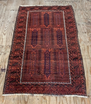 Baluch main carpet in good overall condition - 2.87 x 1.78m (9' 5" x 5' 10").                 