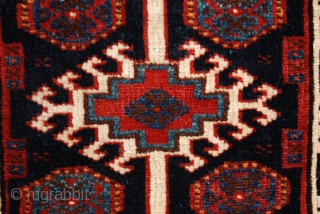 Bakhtiari Half-Khorjin - good condition with narrow horizontal banded flatweave back - vegetable colours - 53cm x 47cm (1' 9" x 1' 7").          