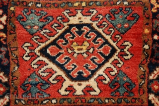 Nice Shahsevan Half-Khorjin in knotted-pile with soft, lustrous wool in very good condition - plain-weave back. 51cm x 48cm (1' 8" x 1' 7").         