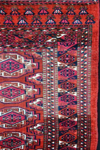 Sariq Turkmen chuval in good overall condition with evenly-low pile and very fine weave.                   