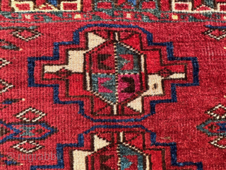 Ersary Turkmen chuval 0.95 x 1.45m (3' 1" x 4' 9") in excellent overall condition and circa third quarter 19th century. Posted on my website in Summer Sale www.brianmacdonaldantiquerugs.co.uk    