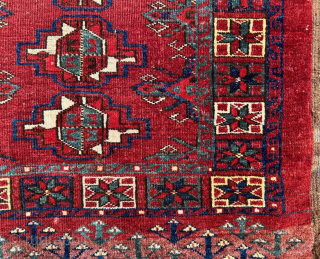 Ersary Turkmen chuval 0.95 x 1.45m (3' 1" x 4' 9") in excellent overall condition and circa third quarter 19th century. Posted on my website in Summer Sale www.brianmacdonaldantiquerugs.co.uk    