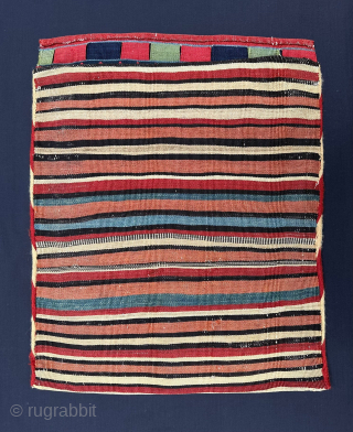 Shahsevan half-khorjin 57 x 46cm (1' 10" x 1' 6") in slit-tapestry technique on the face and narrow, coloured bands of plain-weave on the back. Great condition and listed on my website ...